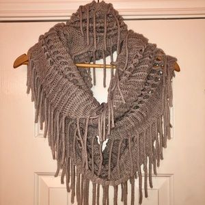 Gray Aldo infiniti/loop tassel scarf